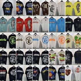 Infierno estrella tendencia calle Hip Hop camiseta-1615  