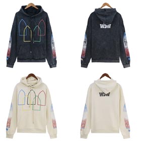 QUIÓN DECIDE LA GUERRA Lavado y afligido retro impreso casual sudadera con capucha-1619  