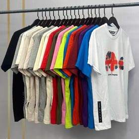 Palm Angel vertical rayada carta espuma impresión murciélago moda camisetas-1623  