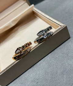 Bulgari clásico pavé diamante anillo de serpiente-3587  