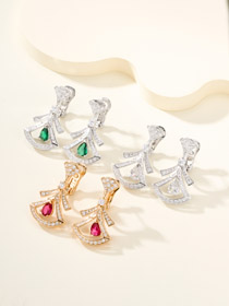 Bulgari diamante mini falda gota de agua joyería muestra pendientes-3607  