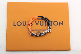 Louis Vuitton LV plata, naranja y negro tres colores empalme templado pulsera de bambú-3629  