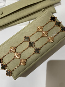 Van Cleef & Arpels rosa oro gris madre de perla láser cinco flores pulsera-3688  