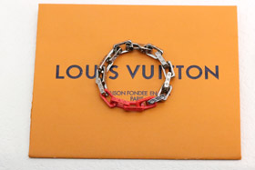 Louis Vuitton LV mate plata roja empalme templado pulsera de bambú-4016  