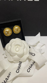 Celine perla botón redondo oro mochila hebilla doble C pendientes-3899  