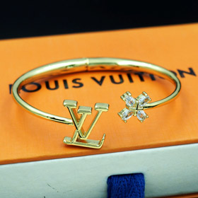 Louis Vuitton LV carta flor incrustado zircón pulsera-3917  