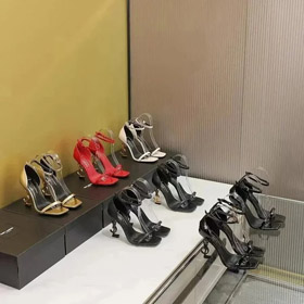 SAINT LAURENT LV Opyum patente cuero hebilla en forma de tacones altos-2999  