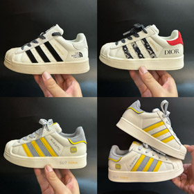 Adidas originales SUPERSTAR shell toe zapatillas de deporte de niños de alta baja-4143  