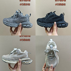 Balenciaga 3XL red de pescado redonda del dedo del pie encaje-arriba zapatos de los niños de la part  