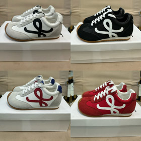 LOEWE Ballet Runner 2.0 Nylon y cuero zapatos de entrenamiento alemanes de alta para niños-4165  