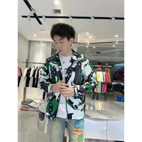 LOUIS VUITTON LV color coincidencia patrón de carácter con capucha cremallera sudadera -4399  