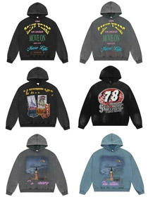 SAINT Mxxxxxx Imprimir camiseta con capucha pesada-4431  