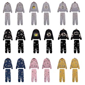 Conjunto de capuchas lágrimas denim  