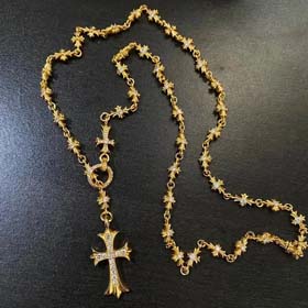 Collar de hip - hop de corazón de cromo - 0739  