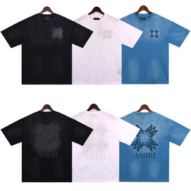 Amiri estrellado cielo graffiti carta camiseta-1618