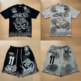 Moda pantalones cortos de manga corta traje-1636