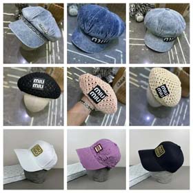 MIUMIU Nueva llegada denim retro primavera y verano pato lengua beret-2582  