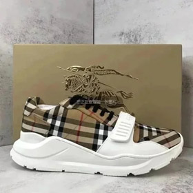 Burberry Vintage malla logo impresión zapatillas de deporte de alta baja-2952