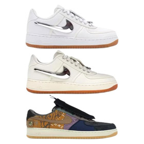 Travis Scott Nike Air Force 1 Vela colaboración con un gancho-intercambiado zapatilla baja-2979